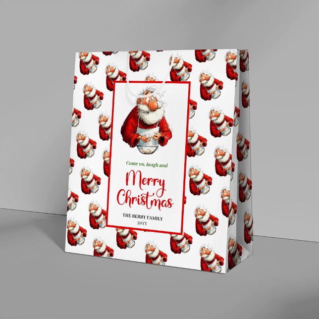 Playful funny Santa soft watercolor Christmas bag (Playful funny Santa soft watercolor Christmas bag)