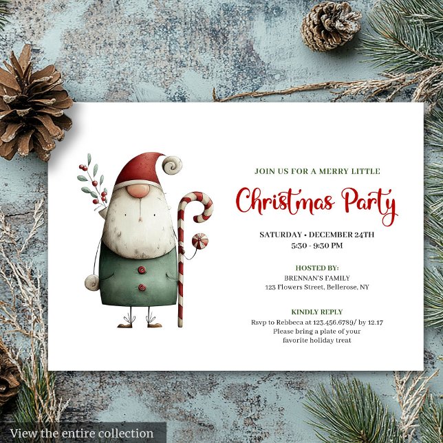 Playful Funny Santa Watercolor Holiday Celebration Invitation (Playful Funny Santa Watercolor Holiday Celebration)