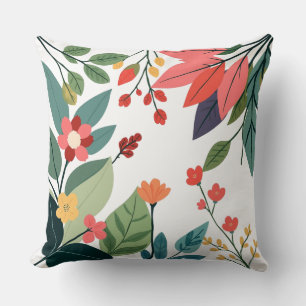 Playful Garden Charm – Colourful Botanical Cushion