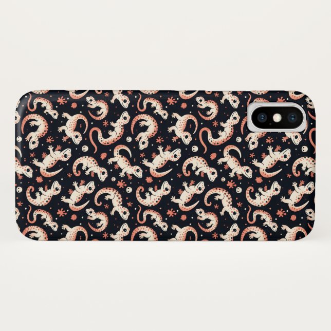 Playful Gecko Pattern Case-Mate iPhone Case (Back (Horizontal))