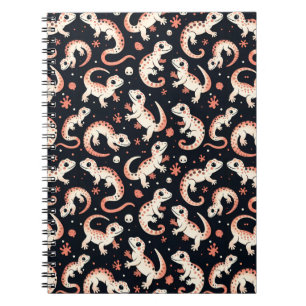 Playful Gecko Pattern Notebook