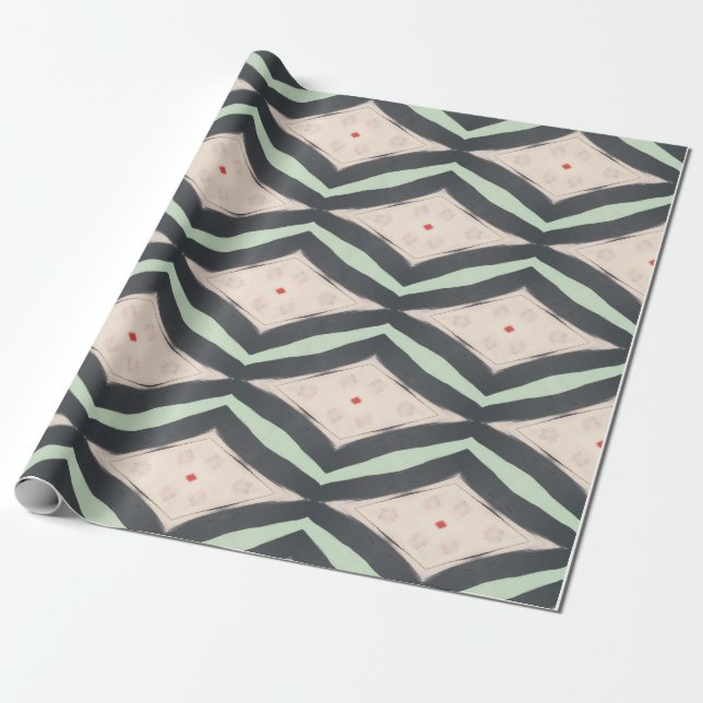 Playful geometry pattern wrapping paper (Unrolled)