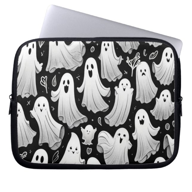 Playful Ghosts Everywhere Laptop Sleeve (Front)