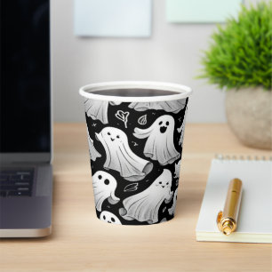Playful Ghosts Everywhere Spooky Fun Halloween Paper Cups