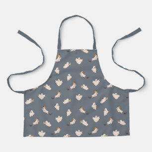 Playful Ghosts Halloween Pattern Apron