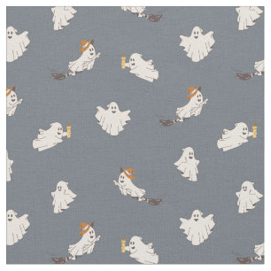 Playful Ghosts Halloween Pattern Fabric