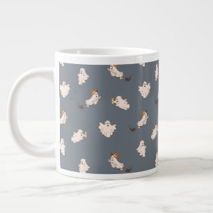 Playful Ghosts Halloween Pattern Large Coffee Mug
