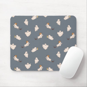 Playful Ghosts Halloween Pattern Mouse Mat