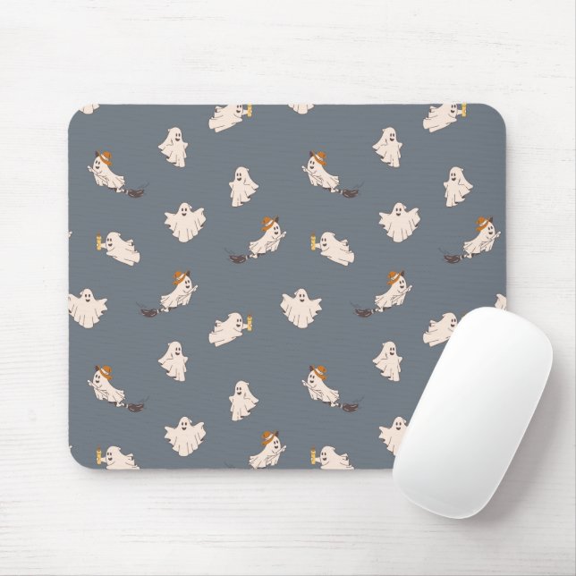 Playful Ghosts Halloween Pattern Mouse Mat (With Mouse)