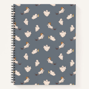 Playful Ghosts Halloween Pattern Notebook