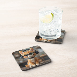Playful Ginger Cat Coaster