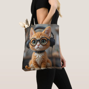 Playful Ginger Cat Tote Bag