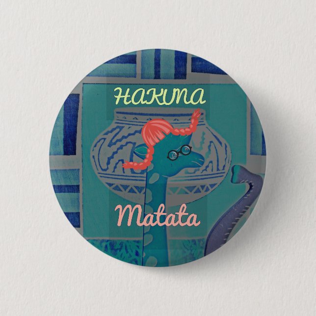 Playful Giraffe Art: An African Delight 6 Cm Round Badge (Front)