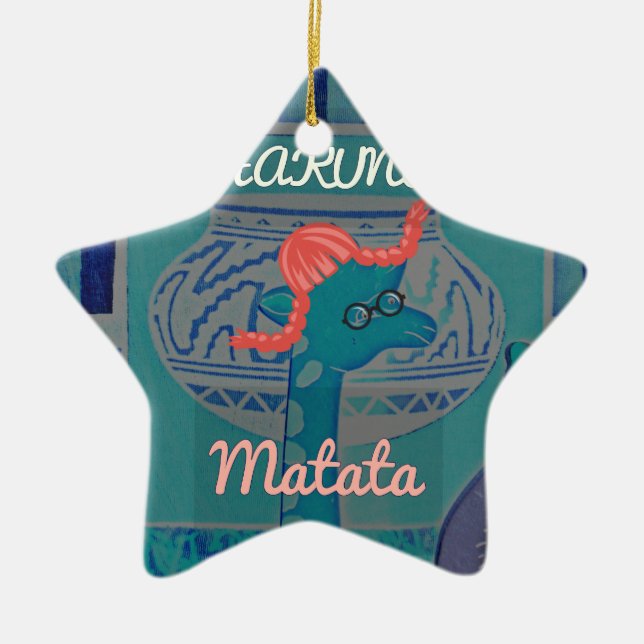 Playful Giraffe Art: An African Delight Ceramic Tree Decoration (Front)