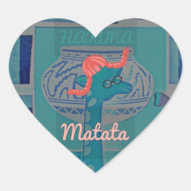 Playful Giraffe Art: An African Delight Heart Sticker (Front)