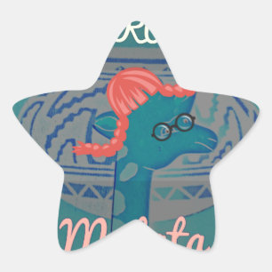 Playful Giraffe Art: An African Delight Star Sticker