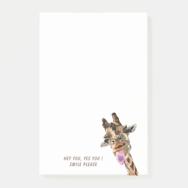 Playful Giraffe Funny Post-it® Notes (Front)