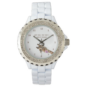 Playful Giraffe Tongue Out Watch Smile - Your Text