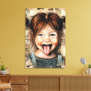 Playful Girl Funny Canvas Print