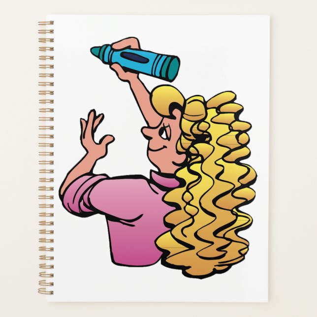Playful Girl with Crayon Planner (Front)