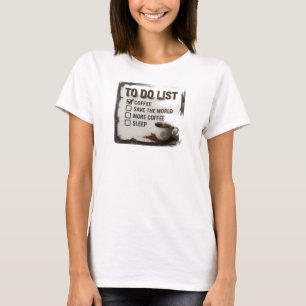 Playful Gold COFFEE FIRST SAVE WORLD Graphic Tee