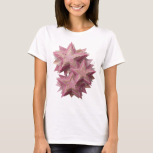 Playful Gold PINK STARS Text Design T-Shirt