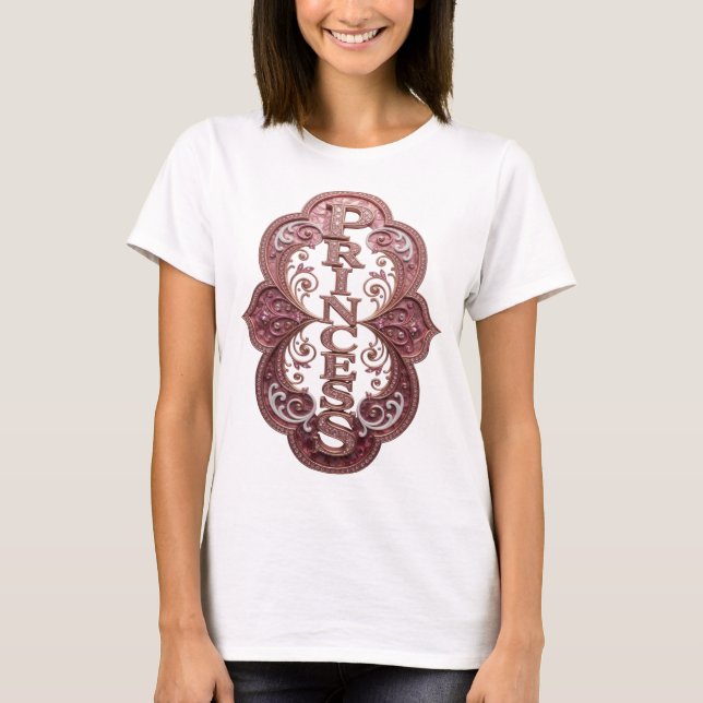 Playful Gold PRINCESS Statement Design T-Shirt (Front)