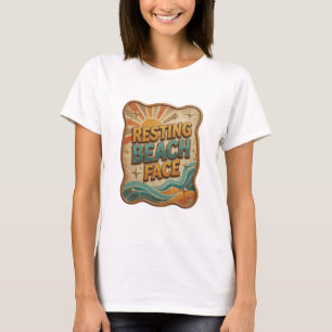 Playful Gold RESTING BEACH FACE Shirt Design