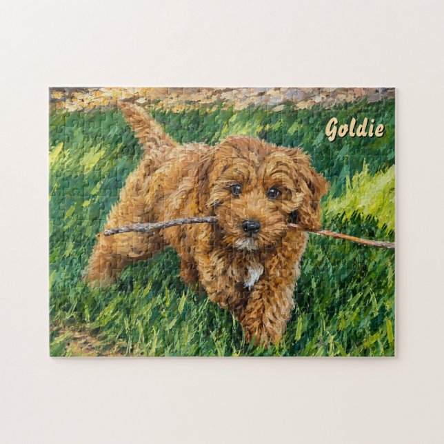 Playful Golden Doodle Puzzle (Horizontal)