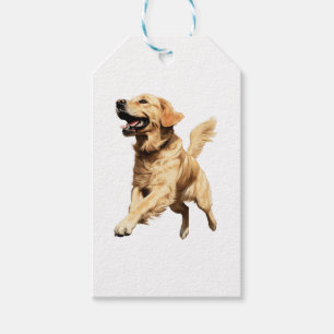 Playful Golden Retriever Puppy - Cheerful Pet Illu Gift Tags
