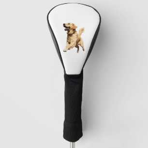 Playful Golden Retriever Puppy - Cheerful Pet Illu Golf Head Cover