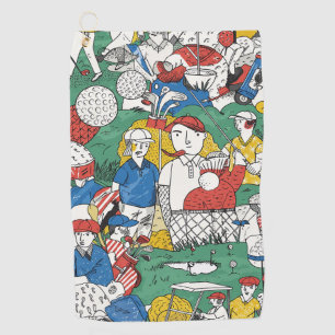 Playful Golf Art with Vintage Vibes Towel