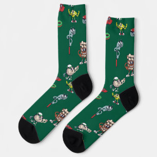 Playful Golf Characters for Sports Lovers Socks