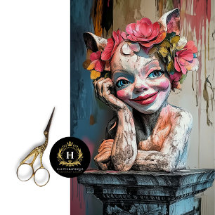 Playful Gothic Paris Gargoyle Decoupage  Tissue Paper