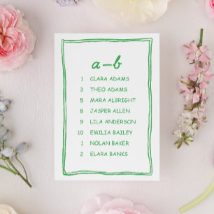 Playful Gre Doodle Alphabet Seating Chart Table Number