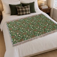Playful Green Festive Gingerbread Candy Pattern
