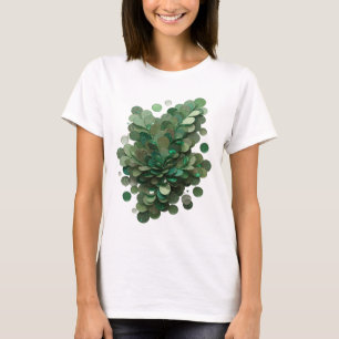 Playful Green GREEN SPARKLING CIRCLES Bold Design T-Shirt