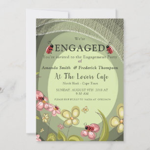 Playful Green & Lady-bird Invitation