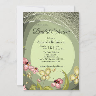 Playful Green & Lady-bird Invitation