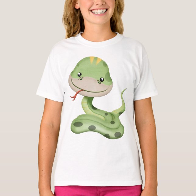 Playful Green Snake T-Shirt (Front)