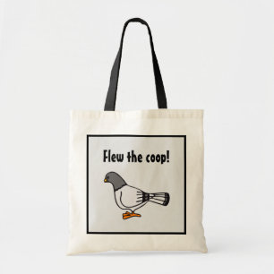 Playful Grey Pigeon Cartoon New Address Postcard  Tote Bag