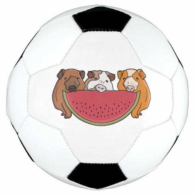 Playful Guinea Pigs and Watermelon Illustration Football (Front)