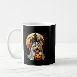 Playful Halloween Doodle Dog Ghost Design Fun For Coffee Mug