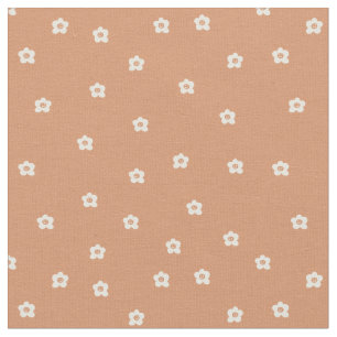 Playful Halloween flower pattern with retro smilin Fabric