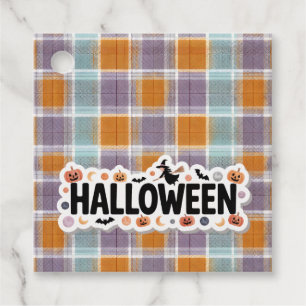 Playful Halloween Plaid Favour Tags