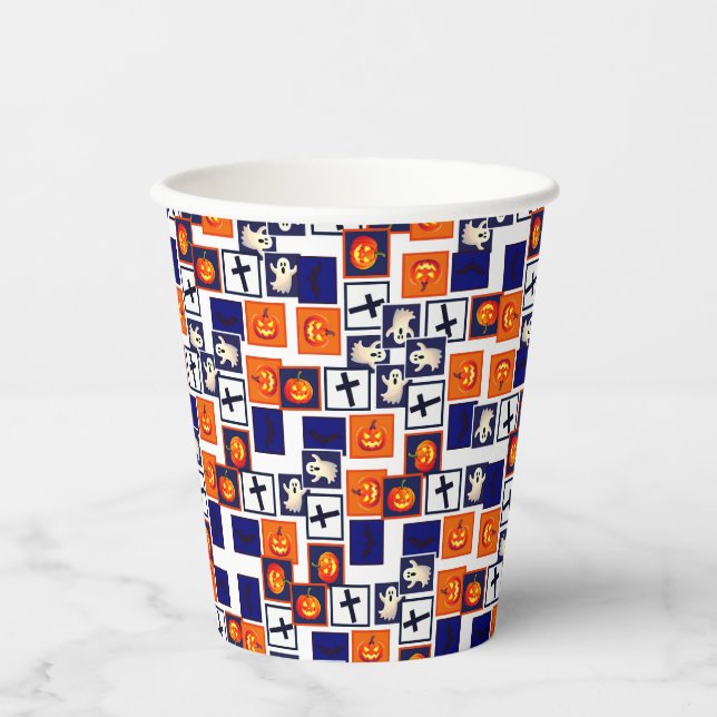 playful Halloween-themed pattern Paper Cups (Front)