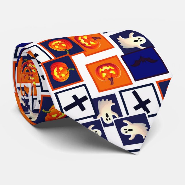playful Halloween-themed pattern Tie (Rolled)