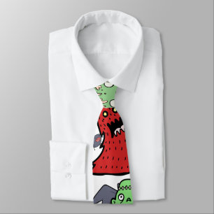 Playful hand drawn cute Ghost cartoon chic Tie