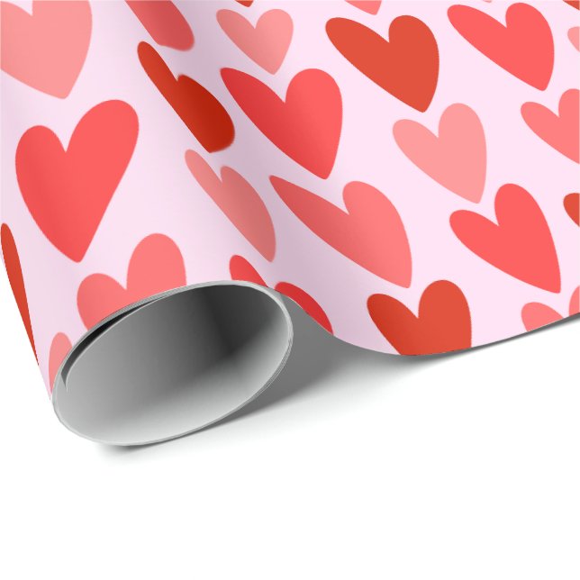 Playful Hand-Drawn Heart Pattern Wrapping Paper (Roll Corner)