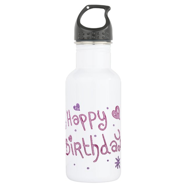 Playful Happy Birthday Text 532 Ml Water Bottle (Front)